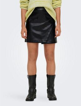 ONLY Lederimitatrock ONLZETA HW FAUX LEA SKIRT CC PNT mit Wickeloptik