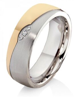 Damenring Edelstahl DE069 mit Zirkonias - Aholming