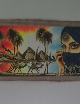 Bild " Beduinische Frau im Sonnenaufgang" auf originalen Papyrus aus Ägypten - Leipzig