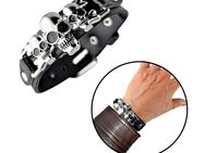 Armband mit Totenkopf Motiv Herren Modeschmuck Biker Motorrad Vintage Schwarz 10,90€* - Villingen-Schwenningen