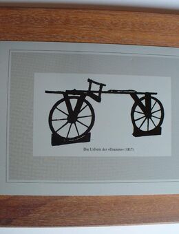 Antikes Bild - Urform der Draisine 1817 - Mainz