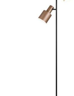 TRIO Leuchten Stehlampe AGUDO, Stehleuchte 2-flammig, exkl 2xE27 max 10W, mit Fußschalter, Ein-/Ausschalter, Leuchtmittel wechselbar, warmweiß - kaltweiß, 161cm hoch, Metall Lampenschirme, Stehlampe Wohnzimmer Esszimmer