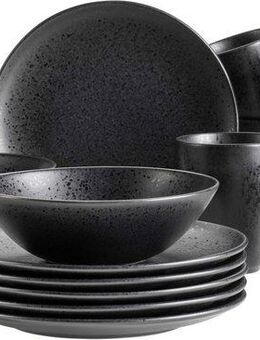 MÄSER Frühstücks-Geschirrset ESSENTIAL, Frühstücks Set, Steinzeug (18-tlg), 6 Personen, Steinzeug, Geschirr-Set, Service