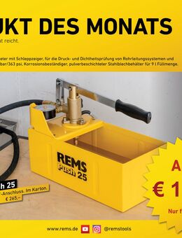 REMS Push 25 Druckprüfpumpe AKTION September 2025 - Laucha (Unstrut) Kirchscheidungen