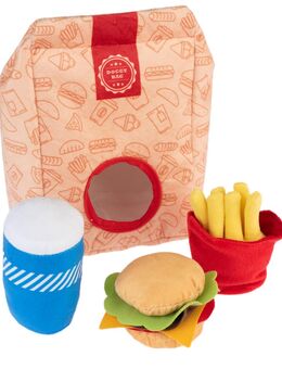 Hundespielzeug Squeaky Burger Menü - 4-teiliges Set