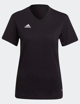 adidas Performance Trainingsshirt ENT22 TEE W mit V-Ausschnitt, Kurzarm, aus Single Jersey, ohne Kragen