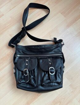 schwarze Leconi Ledertasche / Umhängetasche - Waldbreitbach