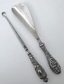 Schuhanzieher Set, England, antik, Silber in 12207