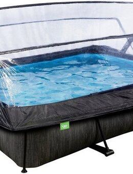EXIT Framepool Black Wood Pool 300x200x65cm (Set, 3-tlg), BxLxH: 200x300x65 cm, mit Kartuschenfilter und Abdeckung
