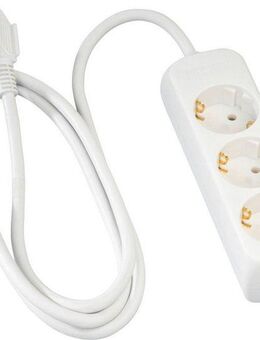 Hama Mehrfachsteckdose 3-fach, 3m in Weiß, mit erhöhtem Berührungsschutz Steckdosenverteiler 3-fach (Kabellänge 3 m)