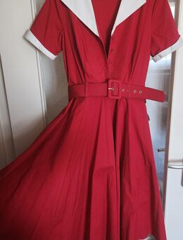 Kleid Collectif Vintage Stil Retro rot weiß Baumwolle - Berlin