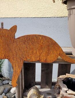 Katze Kantenhocker liegend Edelrost - Kraftisried