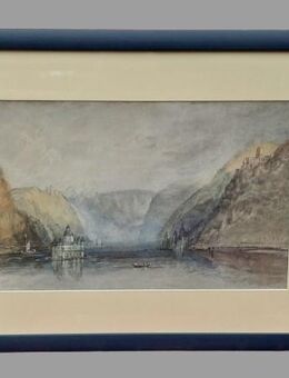 Joseph Mallord William Turner - Die Pfalz bei Kaub - sehr schöner, dekorativer gerahmter Kunstdruck hinter Glas - Niederfischbach