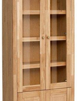 Home affaire Bücherregal Soeren Vitrine mit 2 Glastüren, Breite/Tiefe: 80/220 cm, Kiefer massiv, Tiefe 29 cm, 2 Holz- und 2 Türen mit Klarglas- Einsatz