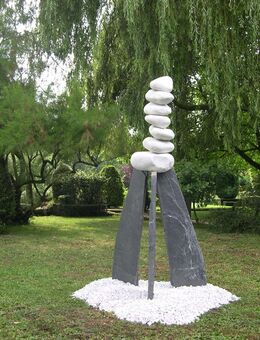 Zen-Skulptur aus Schiefer-Schiefer-Marmor für den Garten - Stuttgart