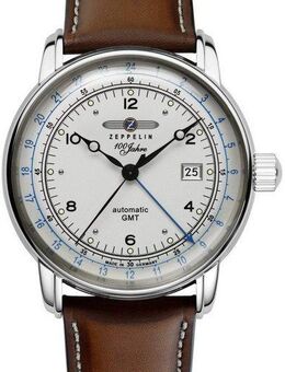ZEPPELIN Automatikuhr 100 Jahre, Automatic GMT 8666-1, Armbanduhr, Herrenuhr, Datum, Made in Germany