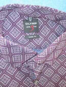NEU * 70er Jahre Style * Business * Anlass * Freizeit * Ornamente * Langarm * Hemd "OLYMP" LEVEL 5 FIVE * body fit * Gr. 39- 40/ S- M * aubergine * flieder * lila * purple * - Riedlingen
