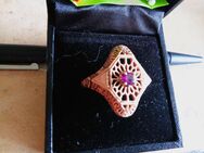 Magenta-Granat-Silberring (Unisex-Ring) - Viernheim