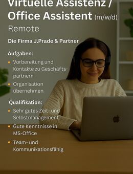 Virtuelle Assistenz / Office Assistent(m/w/d) Homeoffice / Remote - Bremen