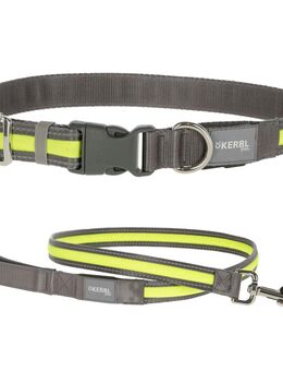 Kerbl Pet Light & Reflex Set Leuchthalsband und -leine - Set: Halsband Größe S/M + Leine 120 cm