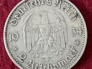 2 Reichsmark 1934 (A) Reichsadler - Garnisonskirche Potsdam mit Datum, Silber 625/1000 - Bad Waldsee