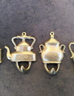 4 Messinghaken, Vintage - Dresden