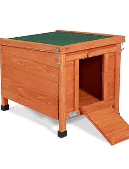 Lionto Katzen- und Kleintierhaus aus Holz - L 43 x B 43 x H 52 cm