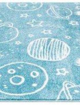 Carpet City Kinderteppich ANIME912, rechteckig, Höhe: 11 mm, Kinderzimmer Teppich Modern mit Mond, Blumen, Wolken, Creme, Multi
