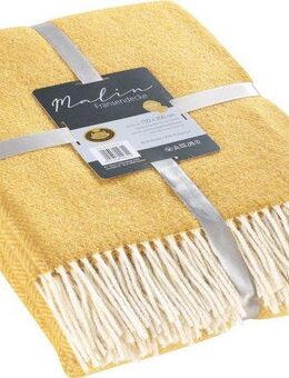 Wolldecke Fransendecke Malin gemustert, Gözze, mit Fransen