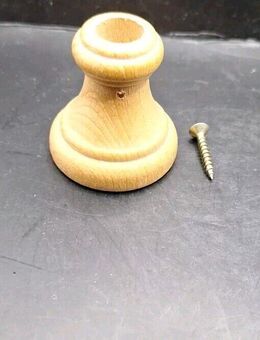 Holzknauf 5cm hoch 4,5cm breit (unten) Knauf Holz Beige inkl. Schraube - Essen