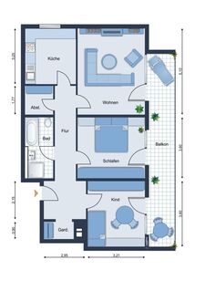 Provisionfreie 3 Zimmer Wohnung: 88 qm - EG - Balkon - TG - gut vermietet Stutensee-Blankenloch