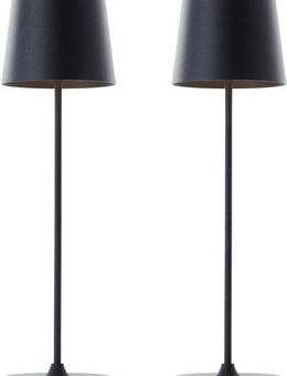 Brilliant LED Tischleuchte Kaami - mobile LED Außen Akku Tischlampe 2er-Set, Dimmer, Dimmfunktion, mehrere Helligkeitsstufen, LED fest integriert, Warmweiß, 310 lm, Touchdimmer, USB, Akku, Outdoor, Indoor, Akkuleuchte 37cm hoch