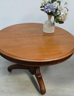 Antiker Esstisch rund, oval zur Tafel ausziehbar, Gründerzeit / Historismus um 1870 - Sinzig