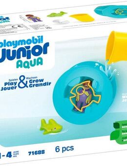 Playmobil® Wasserwirbelrad mit Babyhai (71688), JUNIOR Konstruktions-Spielset, (6 St), Made in Europe