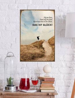 queence Metallbild Meeresglück, Schriftzug, Schriftzüge, Strand (1 St), Stahlschilder