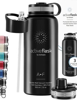 BeMaxx Trinkflasche Edelstahl ACTIVE FLASK schwarz 950ml - Birkenfeld (Baden-Württemberg)