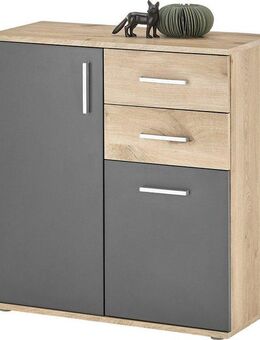 HBZ Kommode BC-Drift-2, Universalschrank Stellmaß BxHxT 80x84x35 cm (1 St), Kommode mit 2 Türen, 2 Schubkästen, 1 Einlegeboden