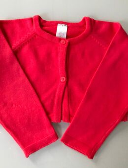 Baby Mädchen Bolero Jackchen Strickjacke Kinder Cardigan Rot Gr. 74, 100% Baumwolle, neu mit Etikett Marke: Baby Club C&A - Albstadt