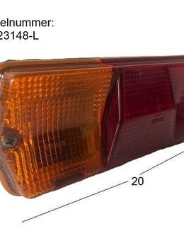 Hella Rückleuchte / Rücklicht 23148 LINKS Wohnwagen (Hobby/Knaus u.a.) - sehr selten (Hecklicht/Heckleuchte/Lampe/Leuchte/Rücklicht/Rückleuchte) 53335R8 (orange links) / 0231482 (rot mittig) / 0231482 (rot rechts) - Schotten Zentrum