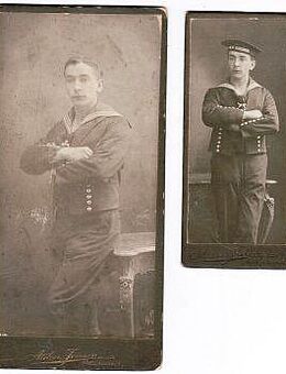 Portrait eines Matrosen in Uniform, Atelier Jensen, Kiel, (T174) - Sinsheim Zentrum