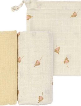 LÄSSIG Stoffwindeln LÄSSIG X Raddis® Cotton, Einschlag- und Mulltuchset L, Curry (Set, 3-St), mit wiederverwendbarem Baumwollbeutel