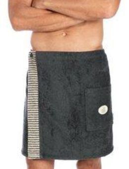 Egeria Kilt Ben, ideal für Sauna & Spa, Kurzform, Walkfrottee, Knöpfe, mit Streifen-Akzent