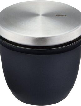 GEFU Salzbehälter X-PLOSION®, inklusive Holzlöffel, Akazienholz, Edelstahl, Steinzeug, (1-tlg), Fassungsvermögen 150 ml, Höhe 8 cm, Ø 8,5 cm