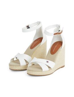 Tommy Hilfiger FLAG HIGH WEDGE ESPAD CRISSCROSS High-Heel-Sandalette, Riemchensandale, Sommerschuh, Keilsandalette, verstellbarer Schnalle