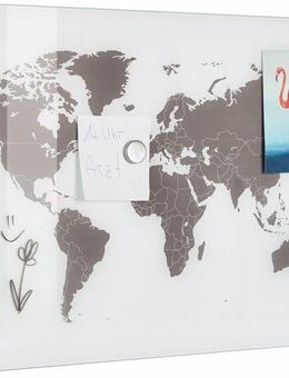 Zeller Present Pinnwand Worldmap, Glas 60x40