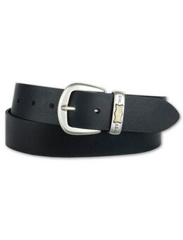 BERND GÖTZ Ledergürtel mit metallisch gelabeltem Western Branding