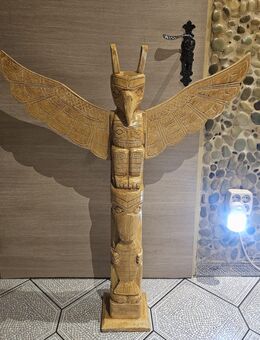 Martepfahl, Totempfahl aus Albesia Holz Höhe 1,00 Meter Garten-Haus Dekoration Totem pole wooden - Wehr (Rheinland-Pfalz)