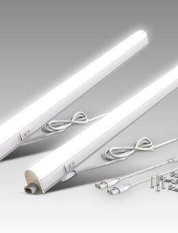 B.K.Licht Unterschrankleuchte BK_UL1512 Unterbauleuchte, 2er Set, 57.3 cm, Neutralweißes Licht, LED fest integriert, Neutralweiß, Lichtleiste, 8W, 700Lm, 4.000K, erweiterbar durch Stecksystem