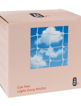 TIAKI Katzenschutznetz mit Drahtverstärkung, hellgrau - 10 x 3 m