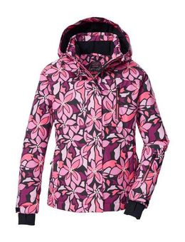 Killtec Skijacke KSW 211 GRLS SKI JCKT Wind- und wasserdichte Skijacke mit floralem Print und Stauraum
